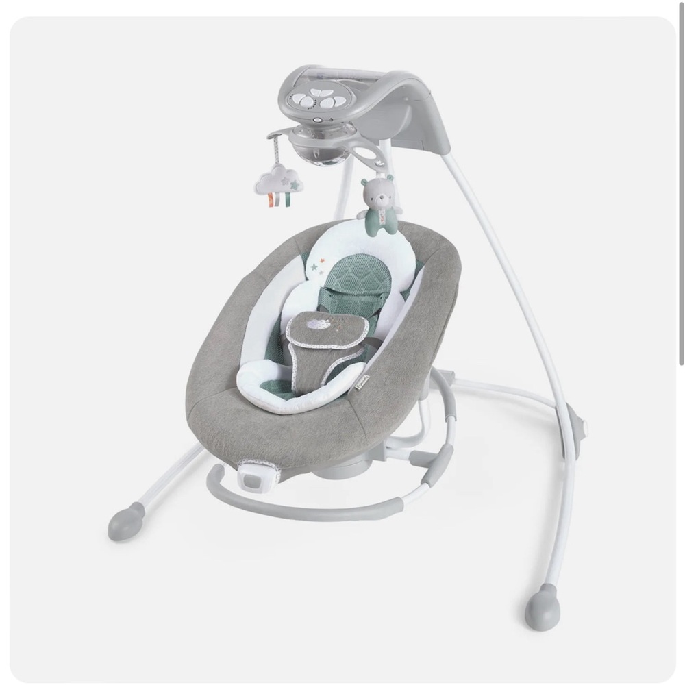 Ingenuity InLighten Baby Swing with Cool Mesh Fabric, Vibrations & Lights